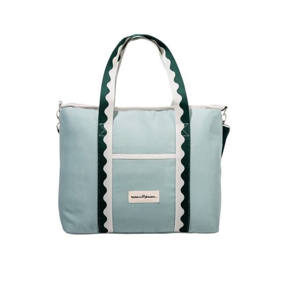 BUSINESS & PLEASURE The Holiday Cooler Tote Bag Rivie Green Beach Camping NWOT - Picture 2 of 11